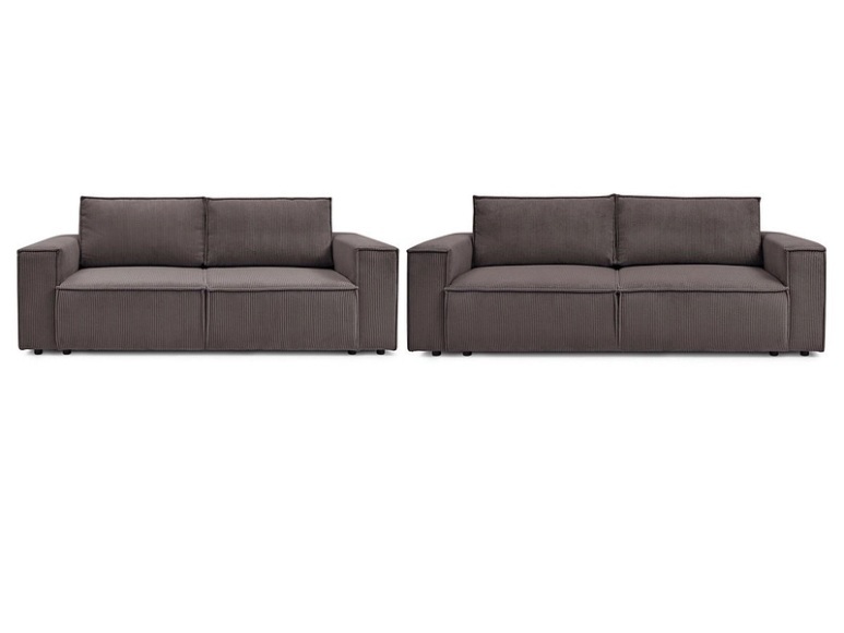 2er + 3er Sofa BOBOCHIC NIHAD Cord-Stoff taupe