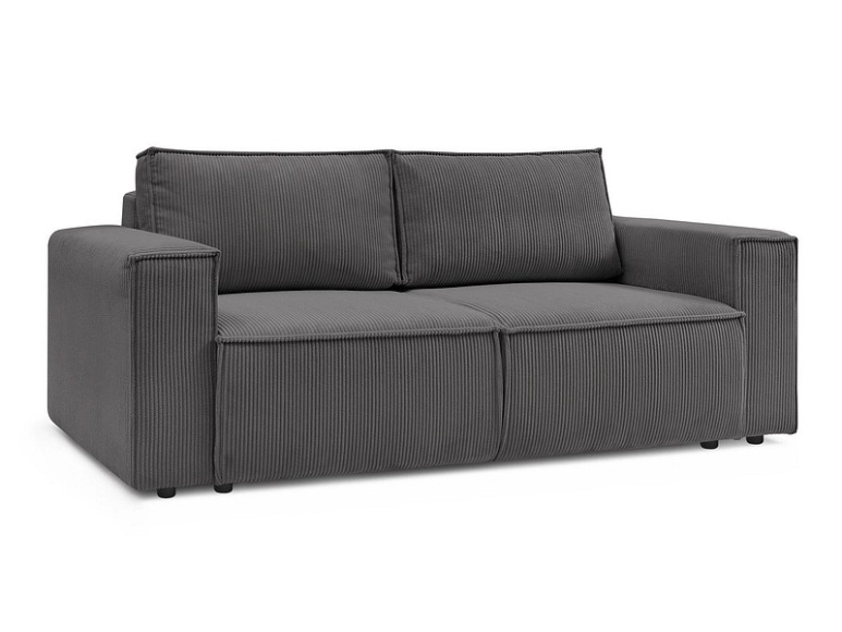 2er Sofa BOBOCHIC NIHAD Cord-Stoff dunkelgrau