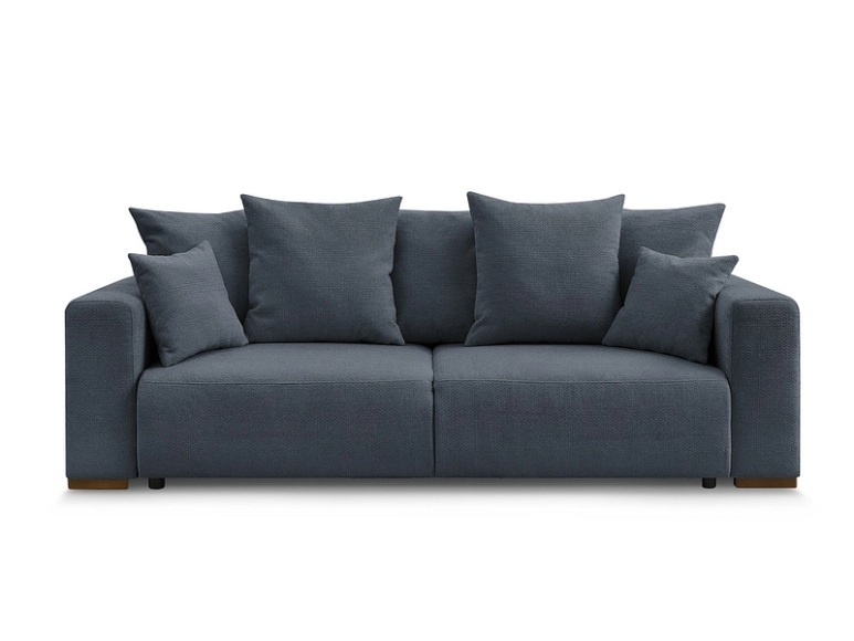 3er Sofa BOBOCHIC SIDONIE Stoff chiniert dunkelblau