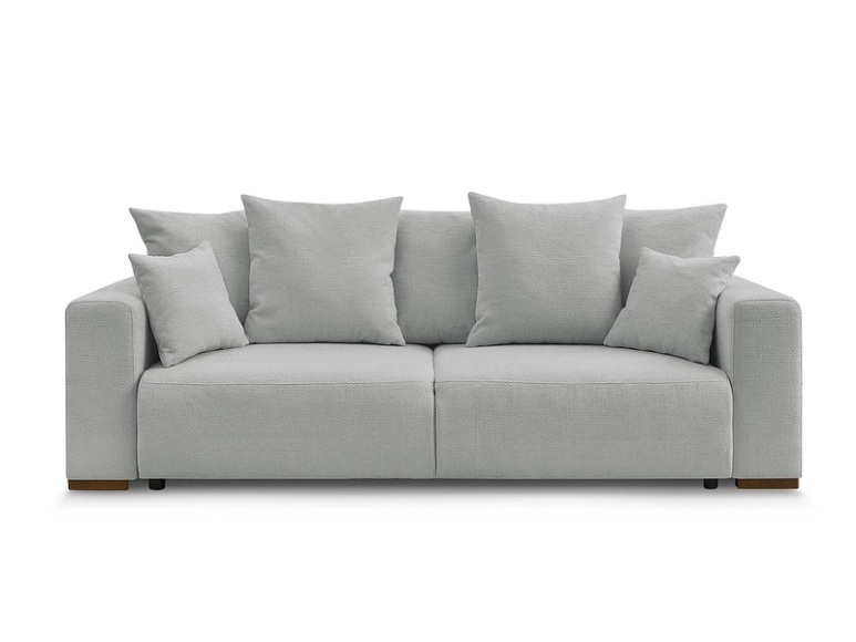 3er Sofa BOBOCHIC SIDONIE Stoff chiniert hellgrau