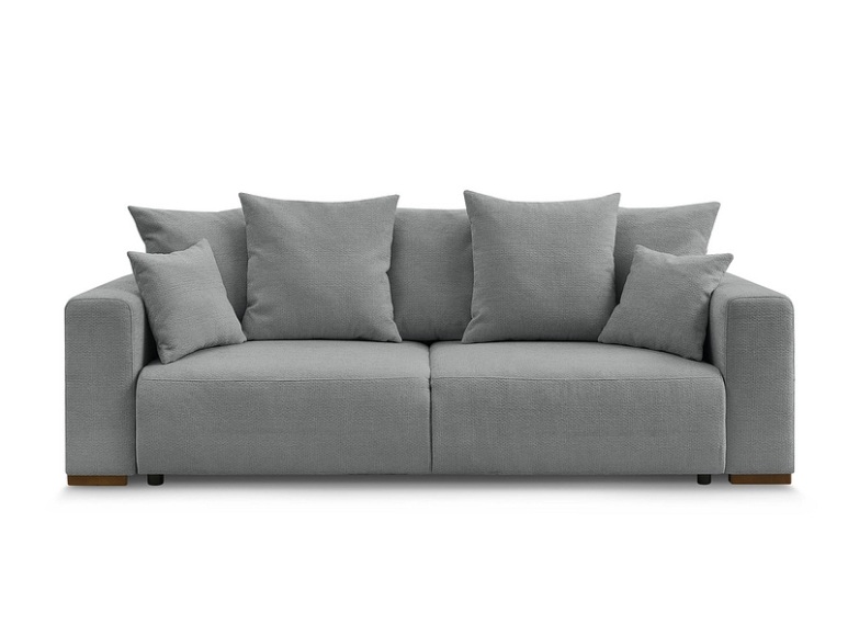 3er Sofa BOBOCHIC SIDONIE Stoff chiniert dunkelgrau