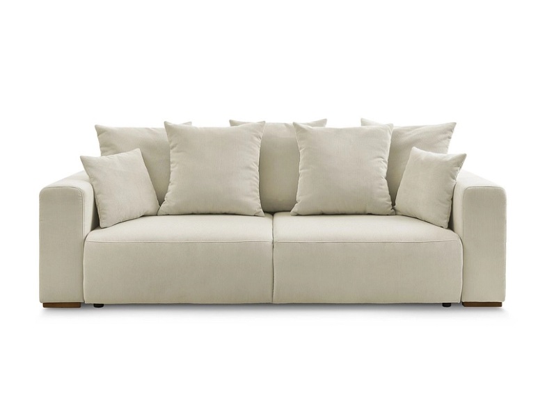 3er Sofa BOBOCHIC SIDONIE Cord-Stoff beige