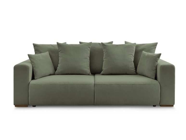 3er Sofa BOBOCHIC SIDONIE Cord-Stoff grün