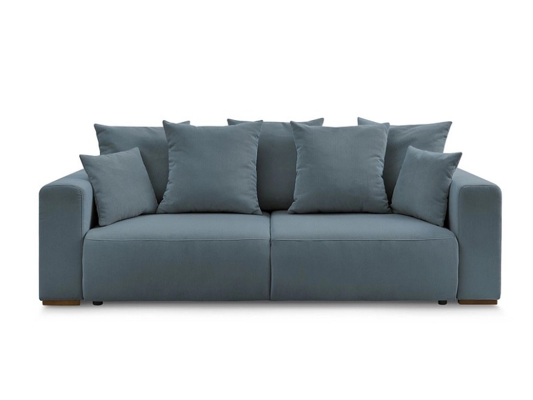 3er Sofa BOBOCHIC SIDONIE Cord-Stoff dunkelblau