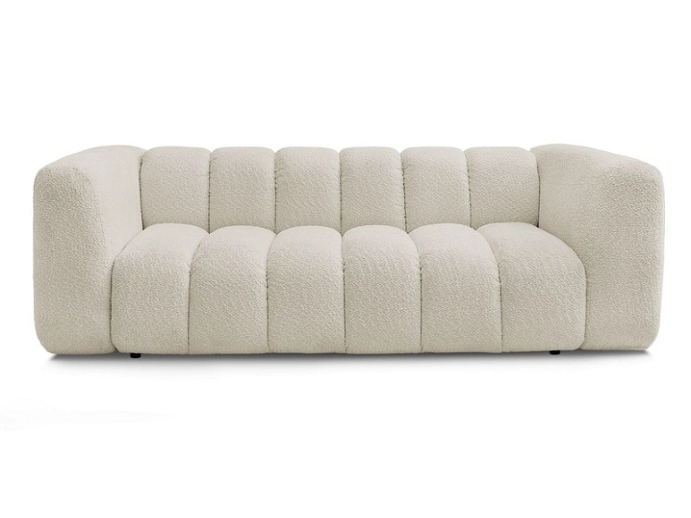 3er Sofa BOBOCHIC TALIA Boucle-Stoff beige
