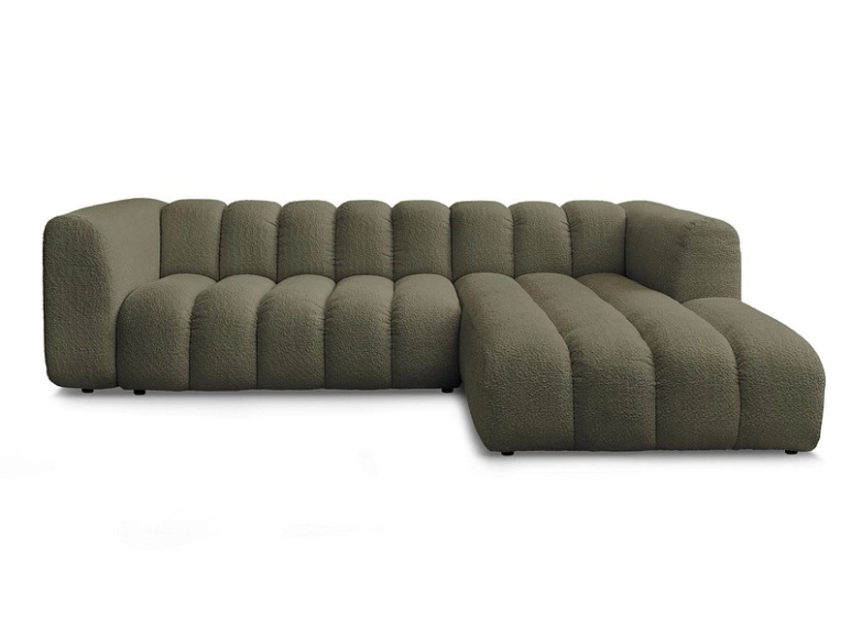 Ecksofa BOBOCHIC TALIA Boucle-Stoff grün
