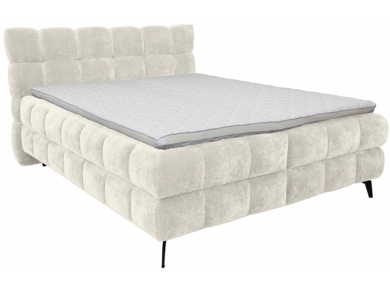 Boxspringbett BUBBLE weiss 180x200cm halbfest