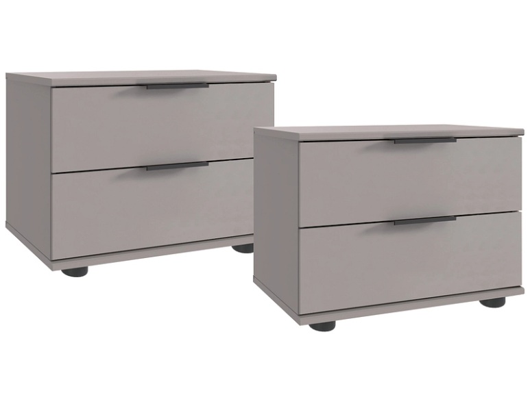 2 Nachttische-Set MIDNIGHT 2 Schubladen 38x104x40cm beige