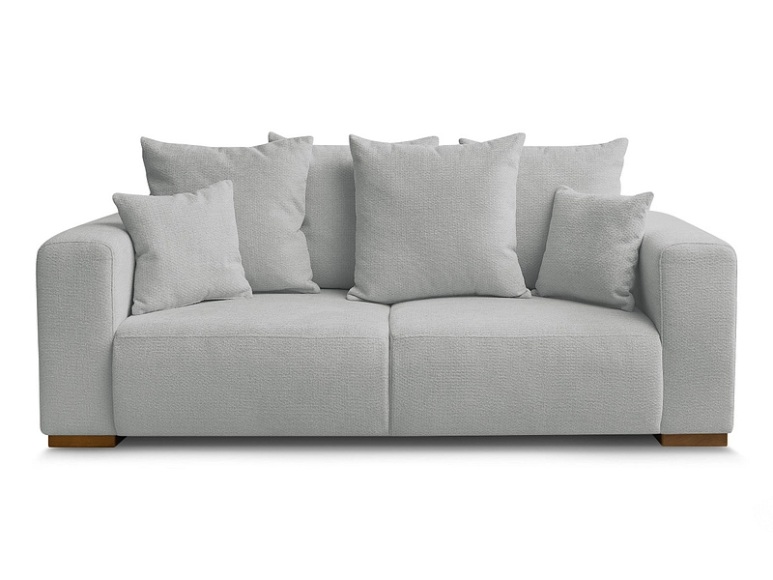 2er Sofa BOBOCHIC SIDONIE Stoff chiniert hellgrau