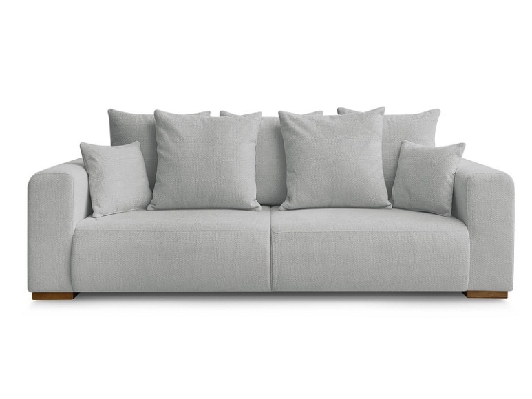 3er Sofa BOBOCHIC SIDONIE Stoff chiniert hellgrau