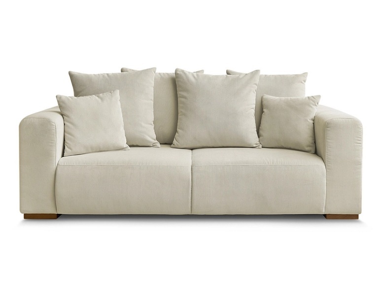 2er Sofa BOBOCHIC SIDONIE Cord-Stoff beige