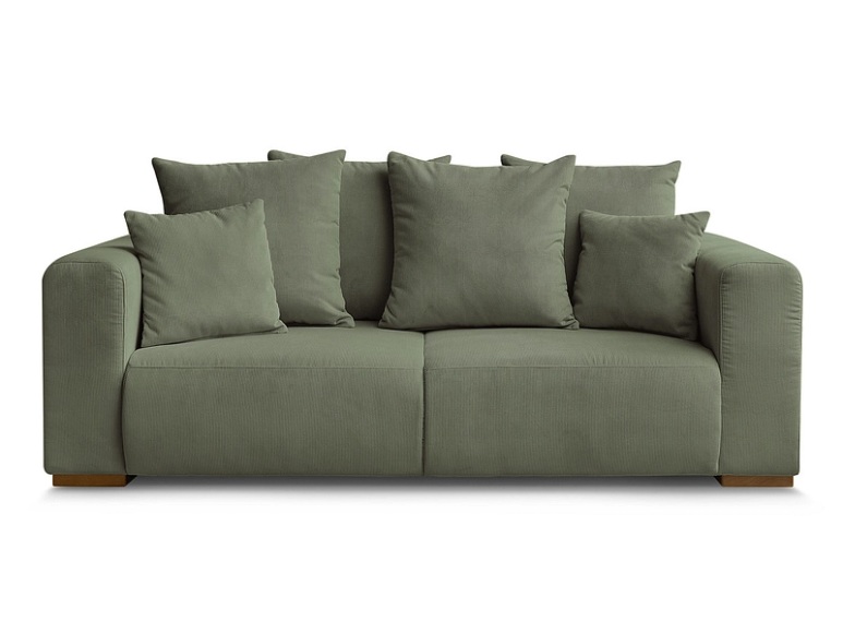 2er Sofa BOBOCHIC SIDONIE Cord-Stoff grün