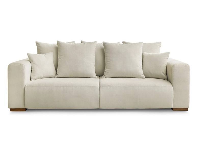 3er Sofa BOBOCHIC SIDONIE Cord-Stoff beige