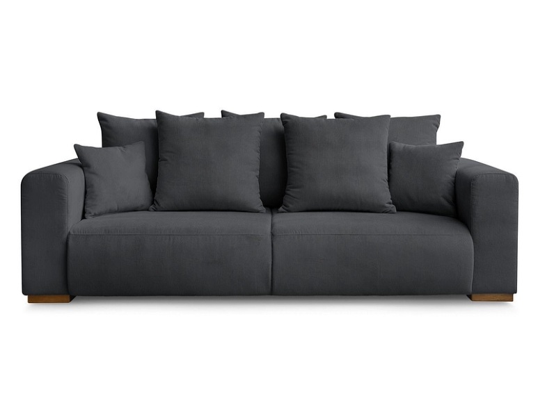 3er Sofa BOBOCHIC SIDONIE Cord-Stoff schwarz