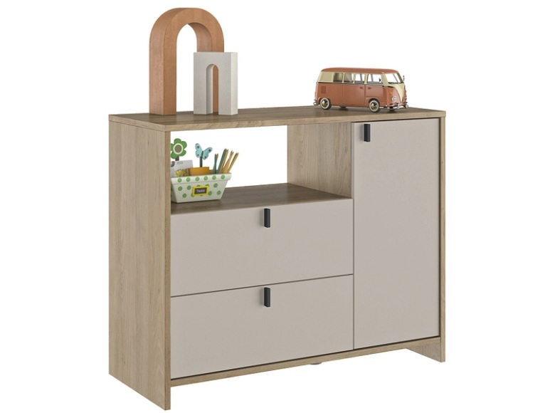 Kommode RITMO 1 Tür 2 Schubladen 40x96x78cm kastanie