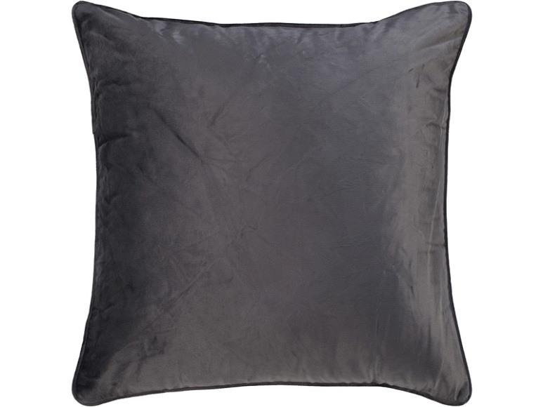 Kissenbezug VELVET 50x50cm dunkelgrau unifarben