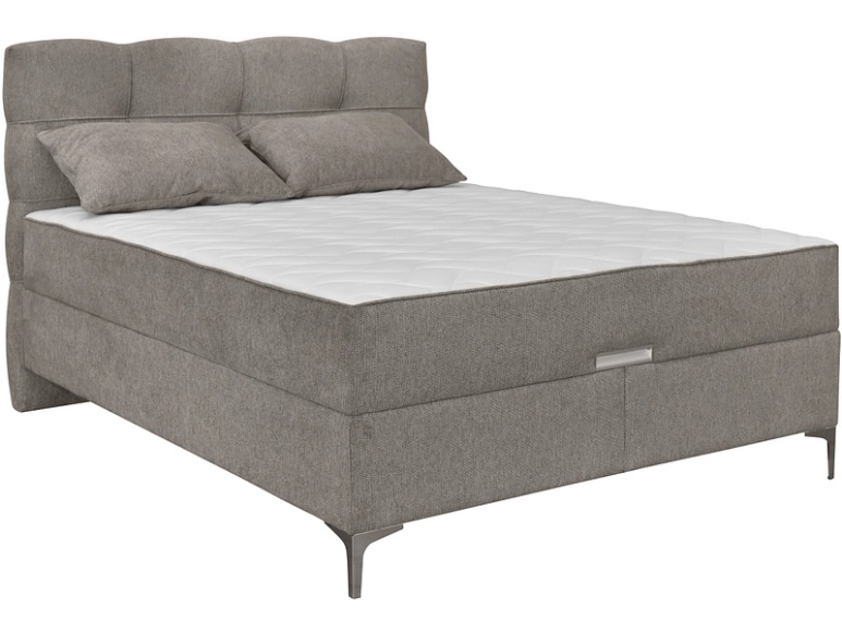Boxspringbett KORLEONE dunkelbeige 160x200cm halbfest