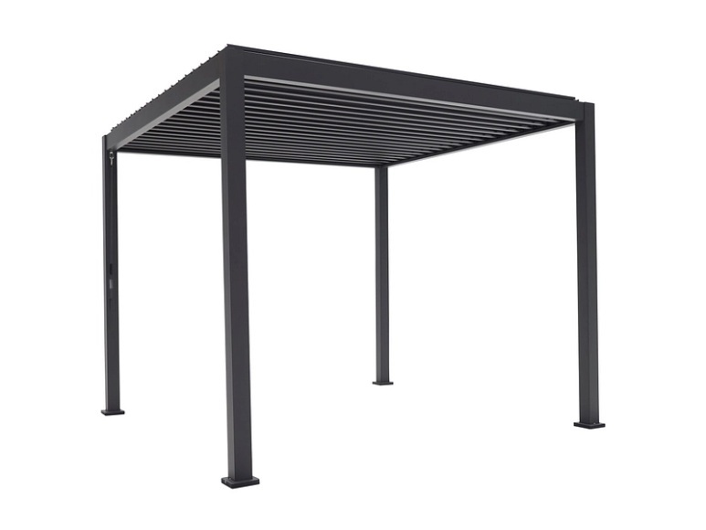 Colibri Alu/Stahl-Pergola, schwarz 300x300x240cm Pergola