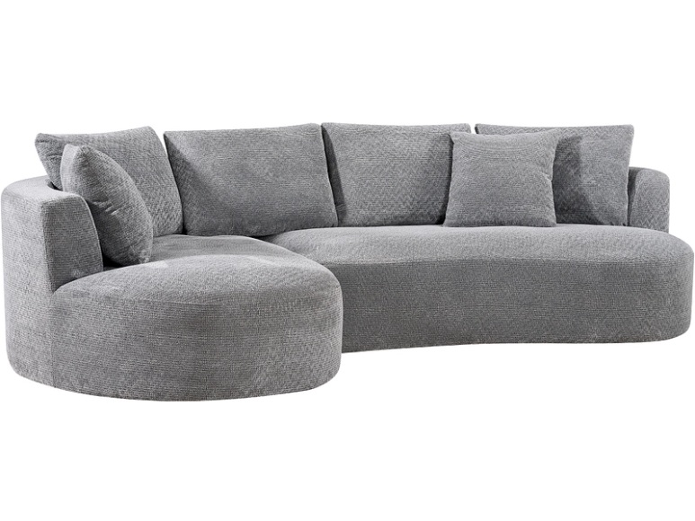 Ecksofa INES Stoff grau
