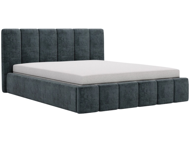 Bett CHIARA 160x200cm stoff nachtblau