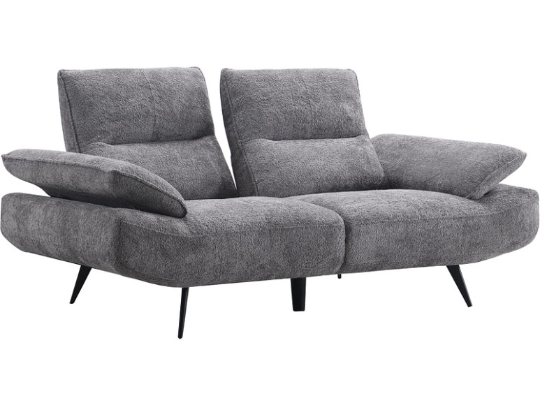 2er Sofa ROCKY Stoff dunkelgrau