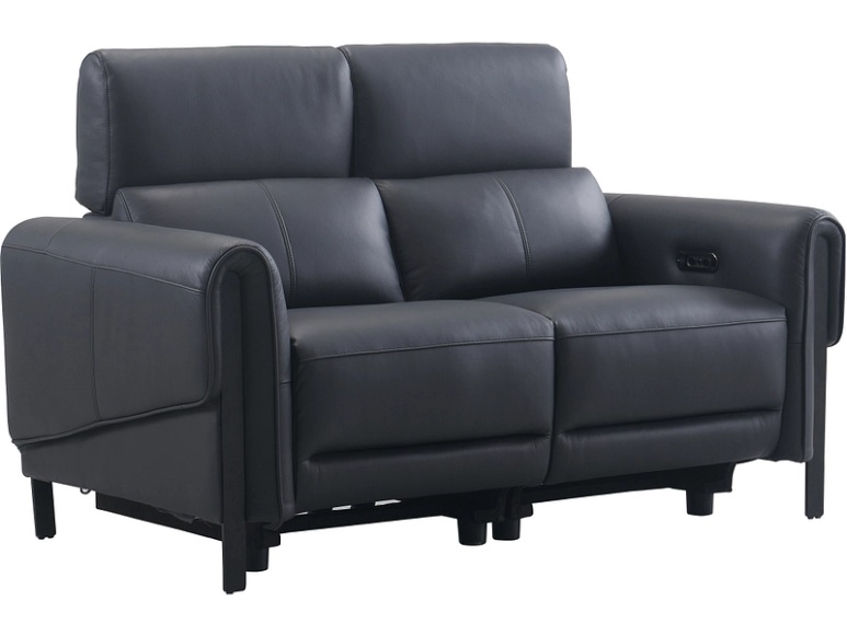 2er Sofa ELIOT Echtleder schwarz