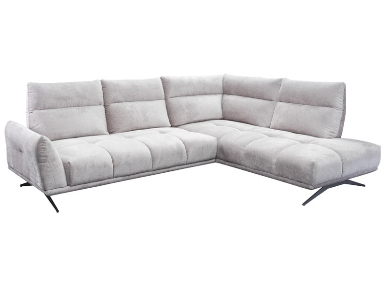 Ecksofa GIOVANNI Polyester hellgrau