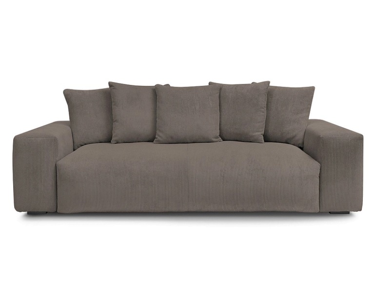 3er Sofa BOBOCHIC VOLTAIRE Cord-Stoff taupe