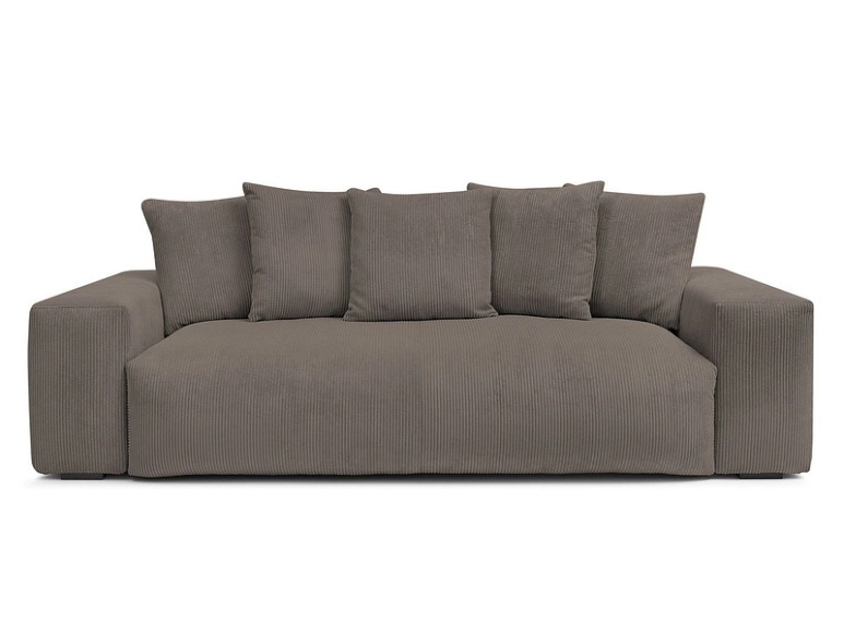 3er Sofa BOBOCHIC VOLTAIRE Cord-Stoff taupe