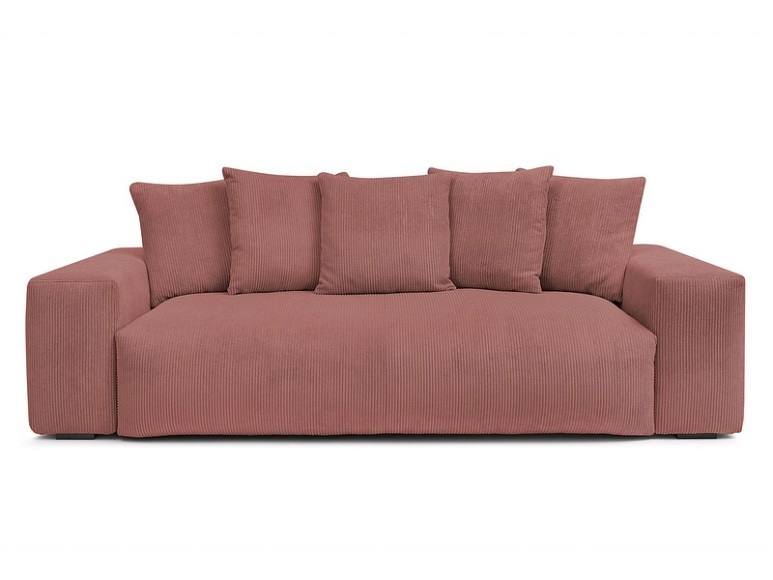 3er Sofa BOBOCHIC VOLTAIRE Cord-Stoff rosa