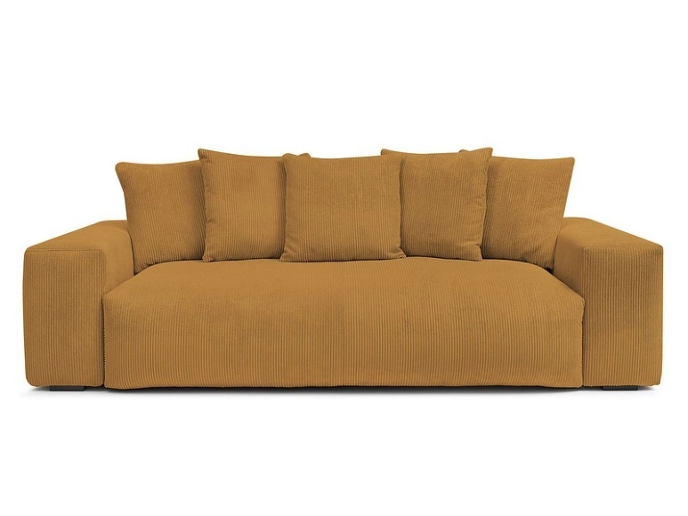 3er Sofa BOBOCHIC VOLTAIRE Cord-Stoff gelb
