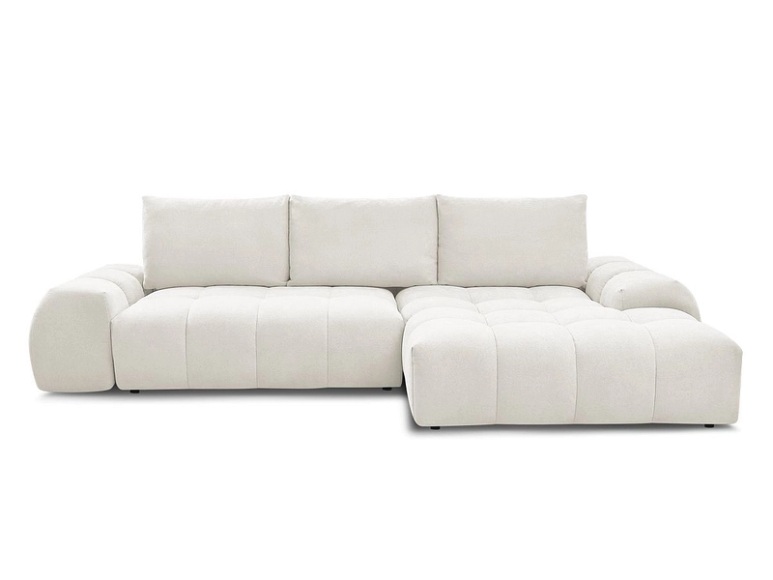 Ecksofa BOBOCHIC EVEREST Stoff mit Textur weiss