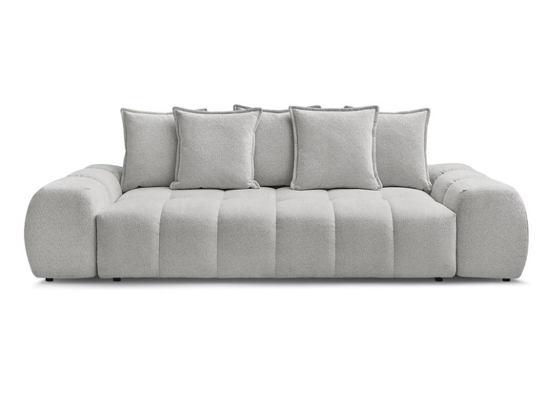 3er Sofa BOBOCHIC EVEREST Stoff chiniert hellgrau