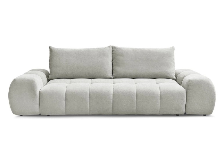3er Sofa BOBOCHIC EVEREST Stoff mit Textur hellgrau