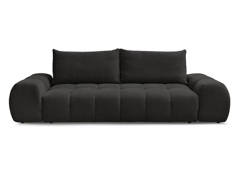 3er Sofa BOBOCHIC EVEREST Stoff mit Textur schwarz