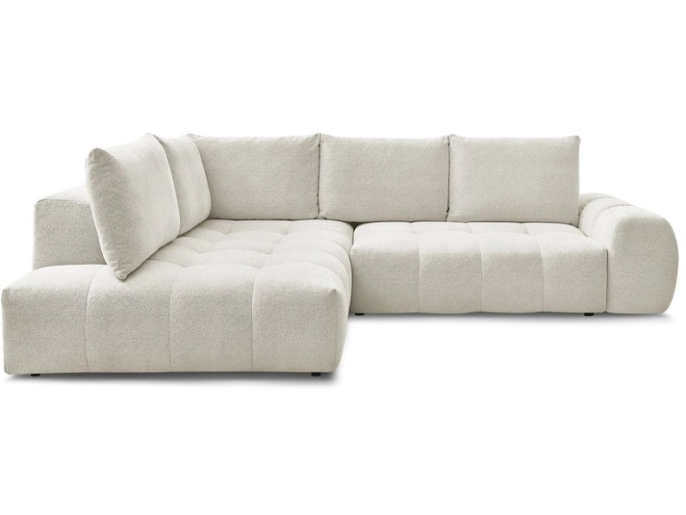 Ecksofa BOBOCHIC EVEREST Stoff chiniert weiss