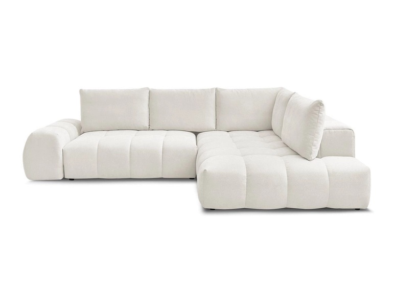 Ecksofa BOBOCHIC EVEREST Stoff mit Textur weiss