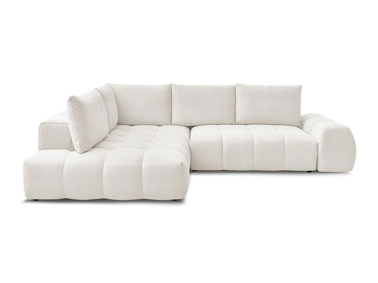 Ecksofa BOBOCHIC EVEREST Stoff mit Textur weiss