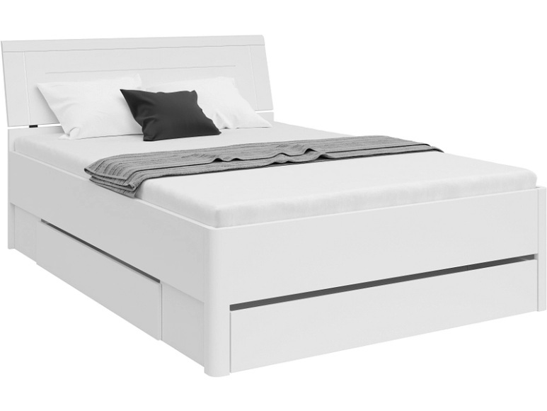 Bett SATURN 140x200cm dekor weiss