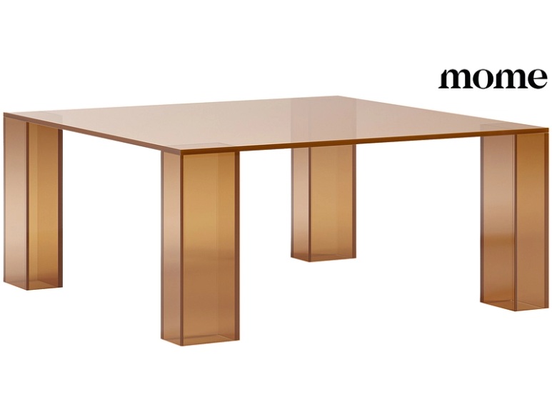 Couchtish MOME VERENA 80x80x35cm rotbraun