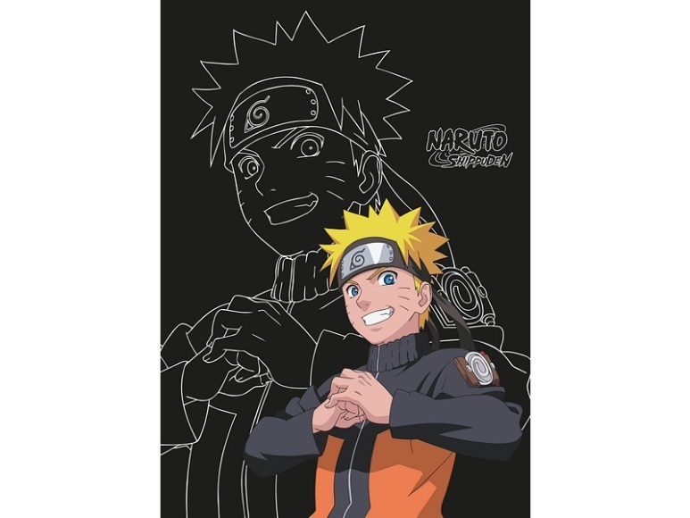 Decke NARUTO 110x150cm schwarz bedruckt