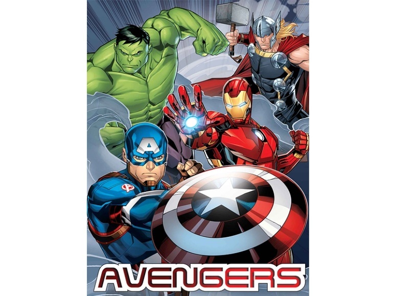 Decke AVENGERS 110x150cm grau bedruckt