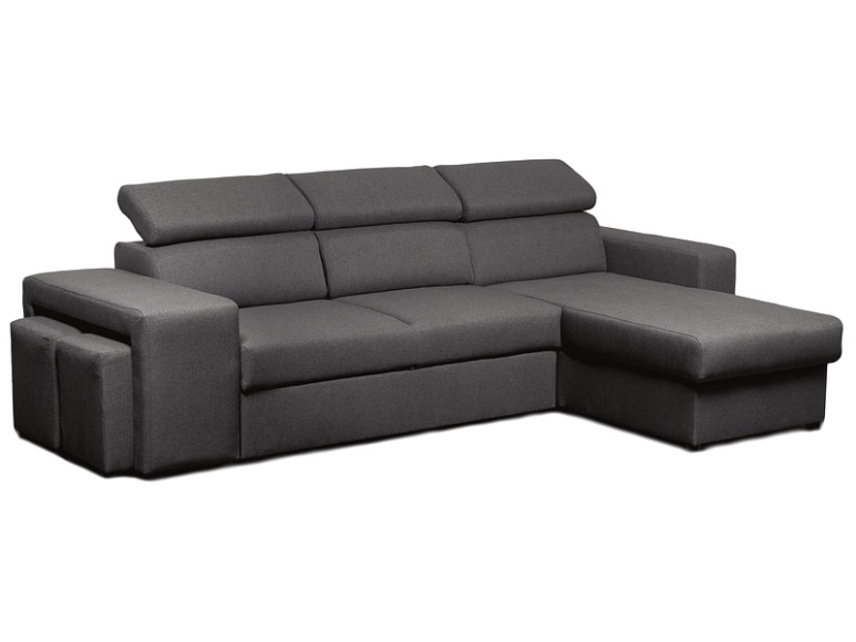 Ecksofa TENERIFE Stoff grau
