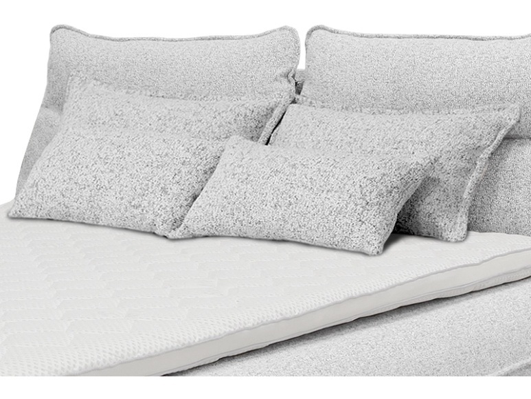 Set 4 Kissen NEBBIA 130x38cm hellgrau unifarben