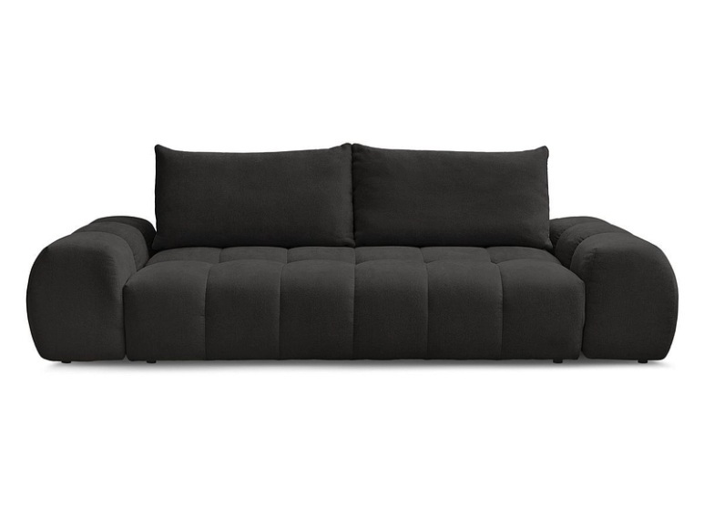3er Sofa BOBOCHIC EVEREST Stoff mit Textur schwarz