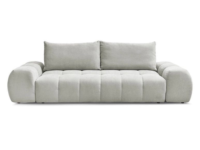 3er Sofa BOBOCHIC EVEREST Stoff mit Textur hellgrau