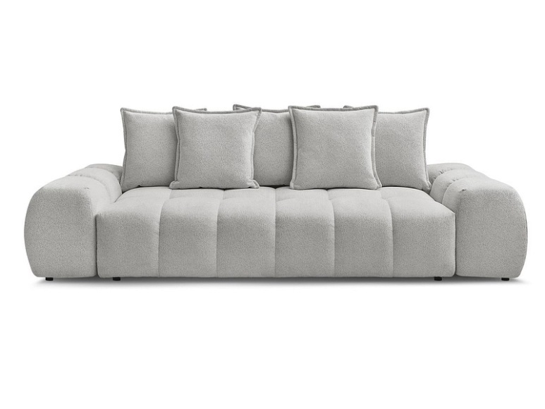 3er Sofa BOBOCHIC EVEREST Stoff chiniert hellgrau
