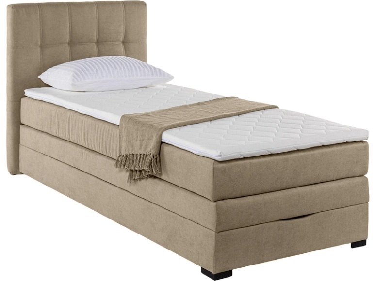 Kastenbett LINO taupe 90x200cm halbfest