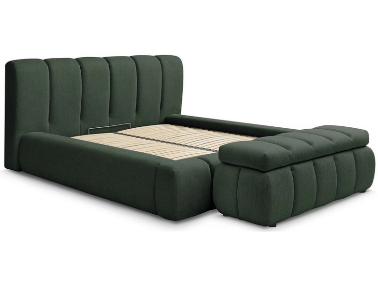 Kastenbett mit Bettkasten BOBOCHIC DENALI 180x200cm grün