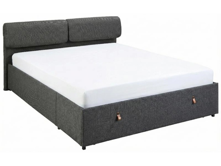 Bett CALVI 160x200cm stoff grau anthrazit